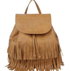 Metro Muse Tan Fringe Convertible Backpack